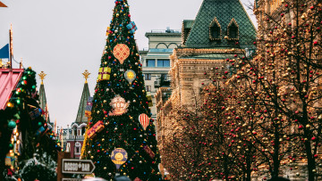 Картинка города москва+ россия москва праздник красная площадь новый год елка