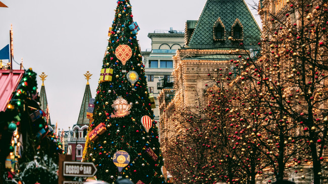 Обои картинки фото города, москва , россия, москва, праздник, красная, площадь, новый, год, елка