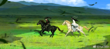 Картинка аниме mo+dao+zu+shi лань ванцзи вэй усянь лошади луга