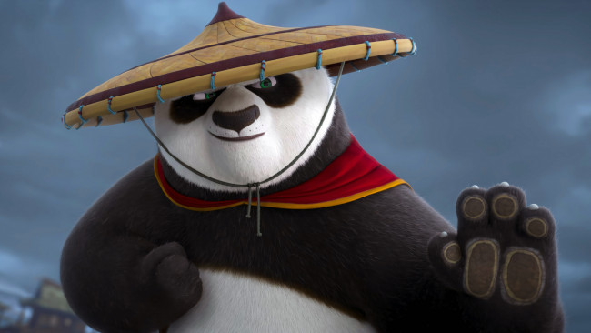 Обои картинки фото kung fu panda 4 ,  2024 , мультфильмы, kung fu panda 4, кунг, фу, панда, персонаж, джек, блэк, jack, black, po, озвучка