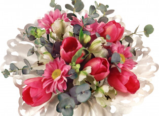Картинка цветы букеты композиции герберы тюльпаны