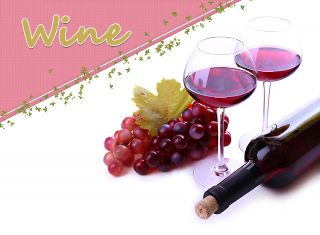 Обои картинки фото еда, напитки,  вино, бутылка, бокалы, вино, виноград