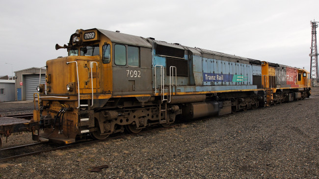 Обои картинки фото kiwirail dft 7092 loco, техника, локомотивы, рельсы, дорога, железная, локомотив