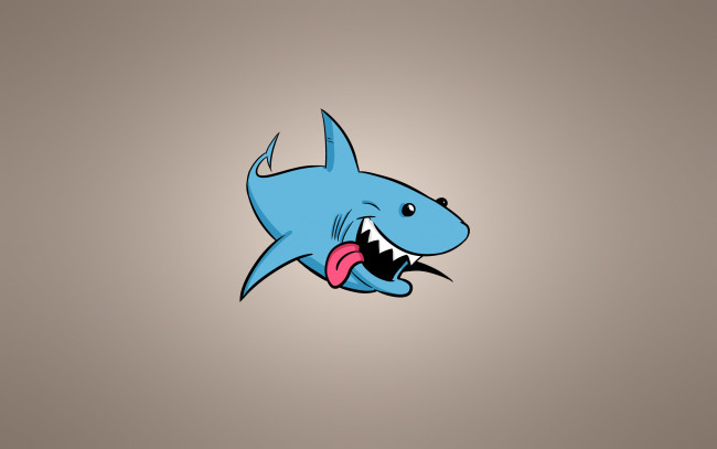 Обои картинки фото акула, рисованные, минимализм, shark, счастливая, зубастая, рыба