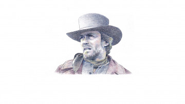 Картинка рисованное люди взгляд лицо clint eastwood клинт иствуд