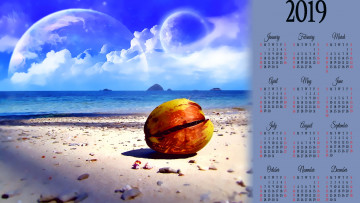 Картинка календари компьютерный+дизайн планета водоем