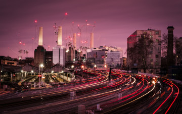 Картинка города лондон+ великобритания лондон ночь станция