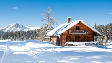 Картинка города -+здания +дома зима австрия снег