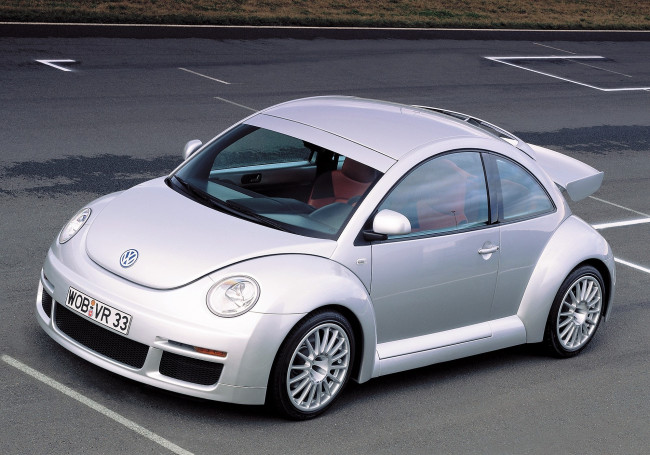 Обои картинки фото volkswagen new beetle rsi, автомобили, volkswagen, белый, парковка