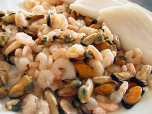Картинка автор varvarra еда рыбные блюда морепродуктами мидии креветки кальмар