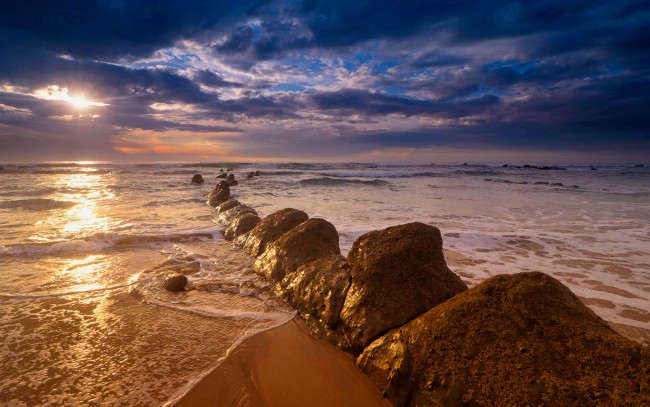 Обои картинки фото simply, beautiful, природа, восходы, закаты, море, пляж, вечер