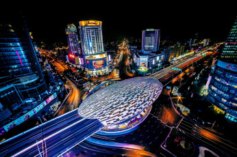 Картинка города -+огни+ночного+города магистраль огни город ночь