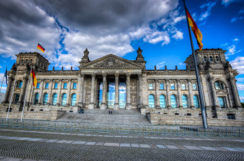 Картинка reichtag+building города берлин+ германия площадь парламент