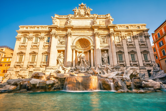 Обои картинки фото fontana di trevi, города, рим,  ватикан , италия, fontana, di, trevi