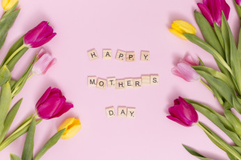 Картинка праздничные день+матери тюльпаны