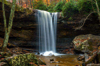 Картинка cucumber+waterfall ohiopyle+state+park природа водопады cucumber waterfall ohiopyle state park