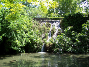 Картинка japanese garden in prague природа водопады pragа водопад растения