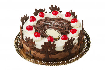 Картинка еда пирожные кексы печенье торт шоколад вишенки