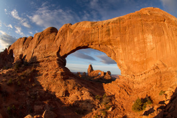 Картинка arches national park природа горы fisheye arch каньон