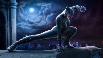 Картинка lino masciulli 3д графика fantasy фантазия catwoman кошка ночь