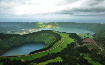 Картинка природа пейзажи португалия сан-мигель озера острова