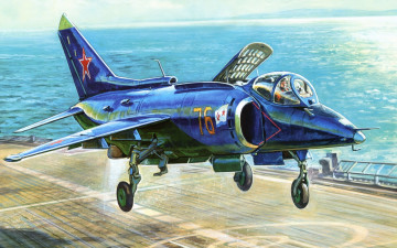 Картинка рисованные авиация як-38 палубный штурмовик
