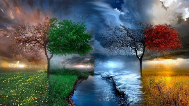 Обои картинки фото разное, компьютерный, дизайн, весна, лето, зима, осень