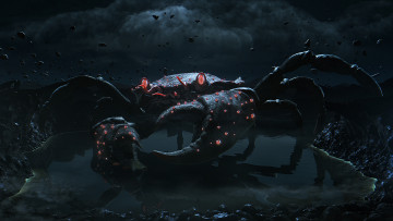 Картинка 3д+графика животные+ animals crab pliers monster
