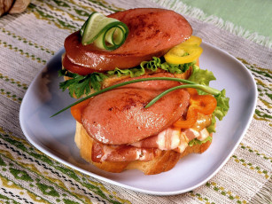 Картинка еда бутерброды +гамбургеры +канапе перец ветчина колбаса