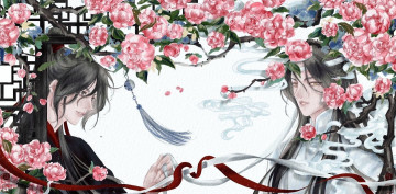 Картинка аниме mo+dao+zu+shi вэй усянь лань ванцзы цветы ленты