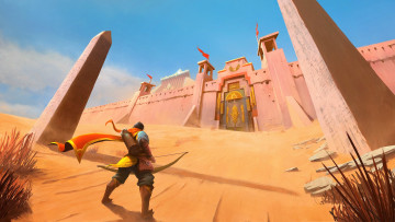 Картинка runescape видео+игры воин песок колонны город стена