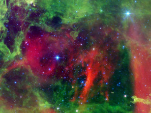 Картинка горячие звезды туманности розетка космос галактики