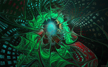 Картинка autumnal solstice 3д графика fractal фракталы зеленый фон узор