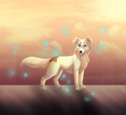 Картинка рисованные животные +собаки щенок