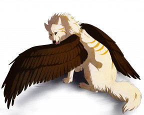 Картинка рисованные животные +сказочные +мифические собака крылья