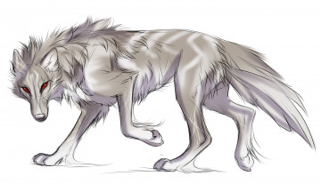 Картинка рисованные животные +волки волк