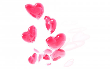 Картинка праздничные день+святого+валентина +сердечки +любовь розовые сердечки блики