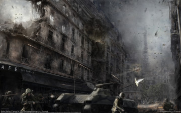 Картинка yaolong+liu фэнтези люди город yaolong liu бой разрушения десант солдаты