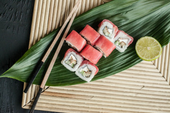 Картинка еда рыба +морепродукты +суши +роллы японская кухня рис роллы