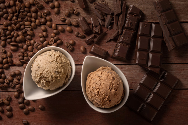 Обои картинки фото еда, мороженое,  десерты, кофе, шоколад