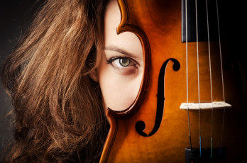 Картинка музыка -другое девушка взгляд лицо скрипка