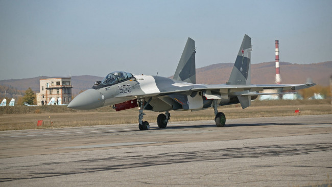 Обои картинки фото су-35с, авиация, боевые самолёты, боевая, ввс, россии, sukhoi, su-35