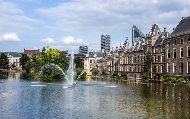 Обои картинки фото гаага, нидерланды, города, - фонтаны