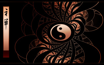 Картинка 3д графика yin yang инь Янь фрактал