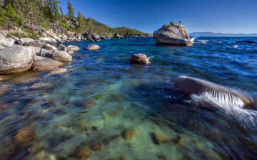 Картинка природа реки озера lake tahoe озеро тахо камни
