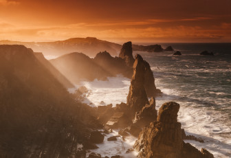 Картинка природа восходы закаты австралия скалы океан берег волны свет