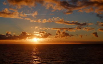Картинка природа восходы закаты море горизонт солнце облака закат