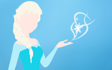 Картинка векторная+графика девушки снежинка силуэт синий