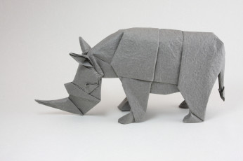 Картинка разное ремесла +поделки +рукоделие оригами фон носорог