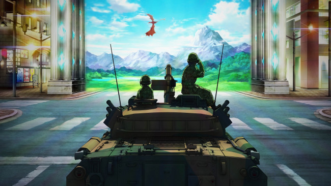 Обои картинки фото аниме, gate, танк